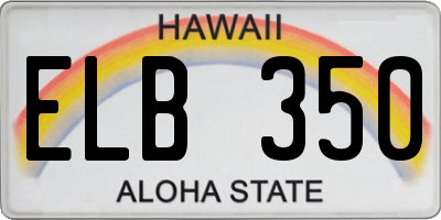 HI license plate ELB350