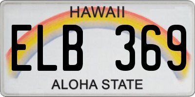 HI license plate ELB369