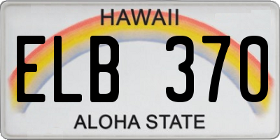 HI license plate ELB370