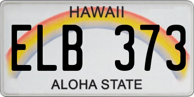 HI license plate ELB373