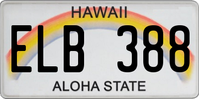 HI license plate ELB388