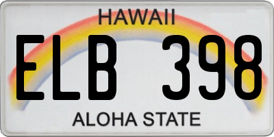 HI license plate ELB398