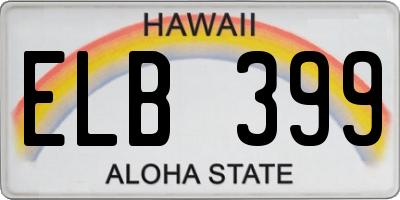 HI license plate ELB399