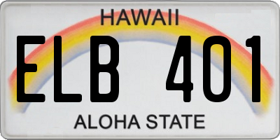 HI license plate ELB401