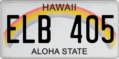 HI license plate ELB405