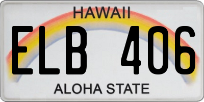 HI license plate ELB406