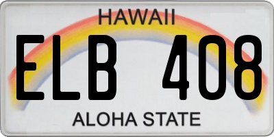 HI license plate ELB408
