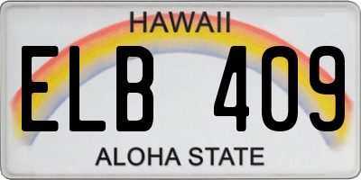 HI license plate ELB409