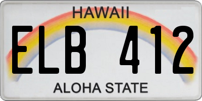 HI license plate ELB412