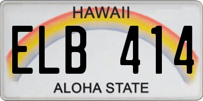 HI license plate ELB414