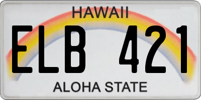 HI license plate ELB421
