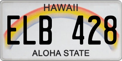 HI license plate ELB428
