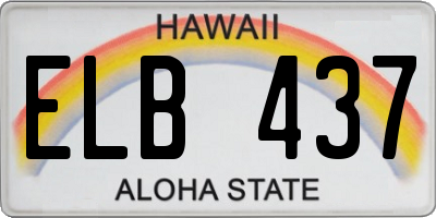 HI license plate ELB437