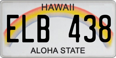 HI license plate ELB438