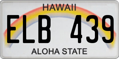 HI license plate ELB439