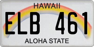 HI license plate ELB461