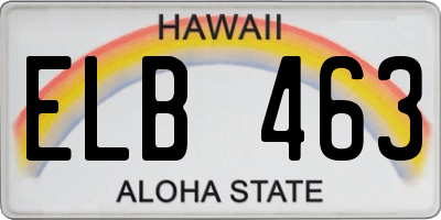 HI license plate ELB463