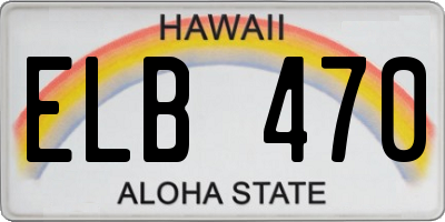 HI license plate ELB470