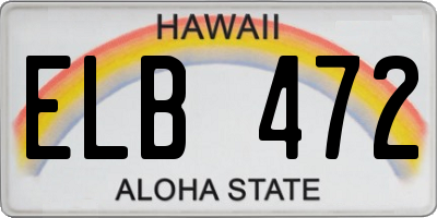 HI license plate ELB472