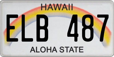 HI license plate ELB487