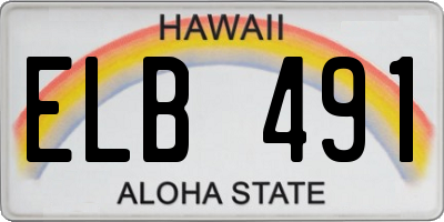 HI license plate ELB491
