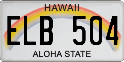 HI license plate ELB504