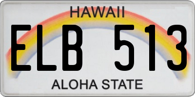 HI license plate ELB513