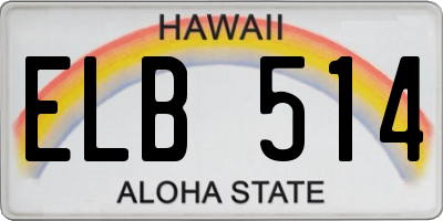 HI license plate ELB514