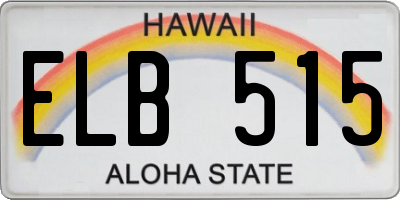HI license plate ELB515