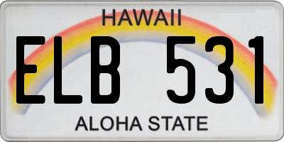 HI license plate ELB531