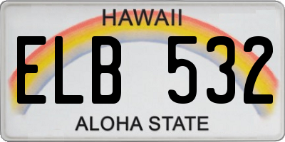 HI license plate ELB532