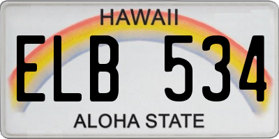 HI license plate ELB534