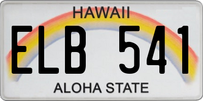 HI license plate ELB541