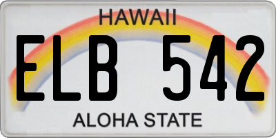 HI license plate ELB542