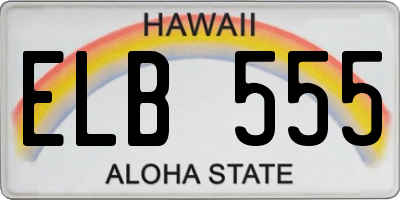 HI license plate ELB555