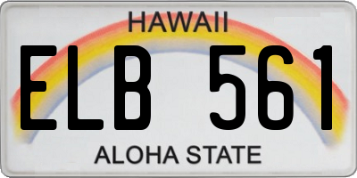 HI license plate ELB561