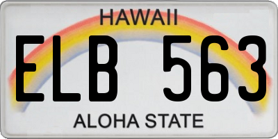 HI license plate ELB563