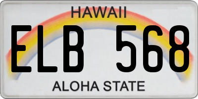 HI license plate ELB568
