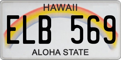 HI license plate ELB569