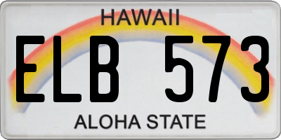 HI license plate ELB573