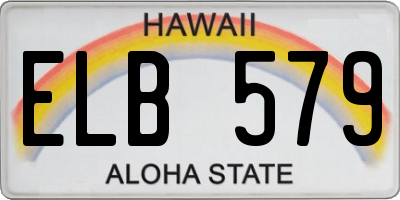 HI license plate ELB579
