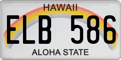 HI license plate ELB586