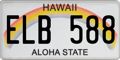 HI license plate ELB588