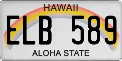 HI license plate ELB589