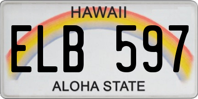 HI license plate ELB597