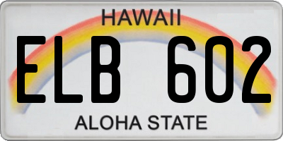 HI license plate ELB602