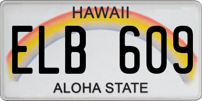 HI license plate ELB609