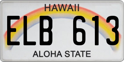 HI license plate ELB613