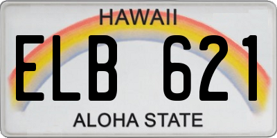 HI license plate ELB621