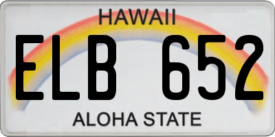 HI license plate ELB652